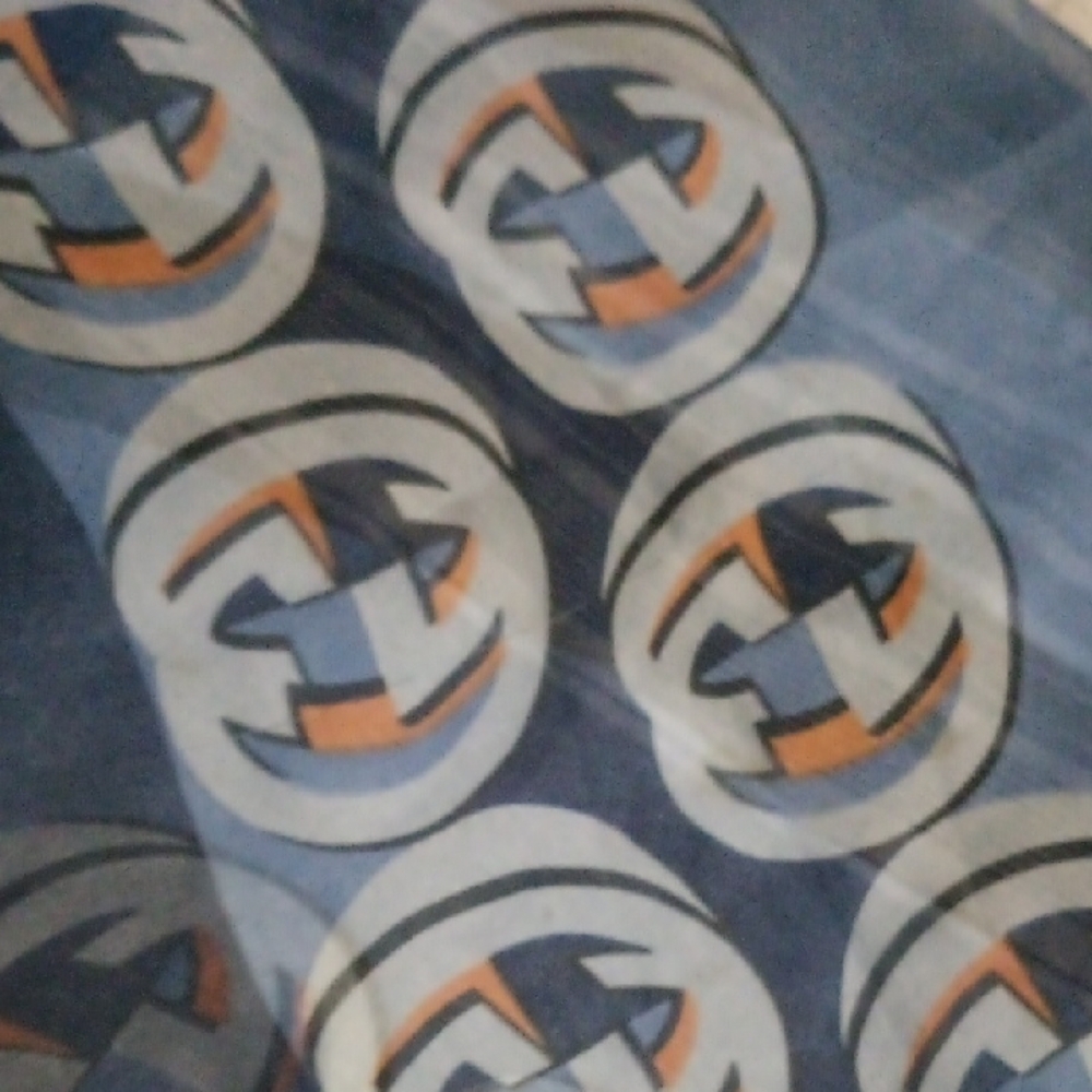Gucci Sheer Navy Scarf with Logo Pattern - Picture 6 of 13